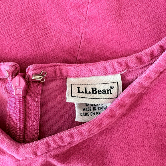 Vintage LL BEAN Girls Size 10 Cotton Fuchsia Pink Sleeveless Jumper Dress Preppy - Picture 6 of 13